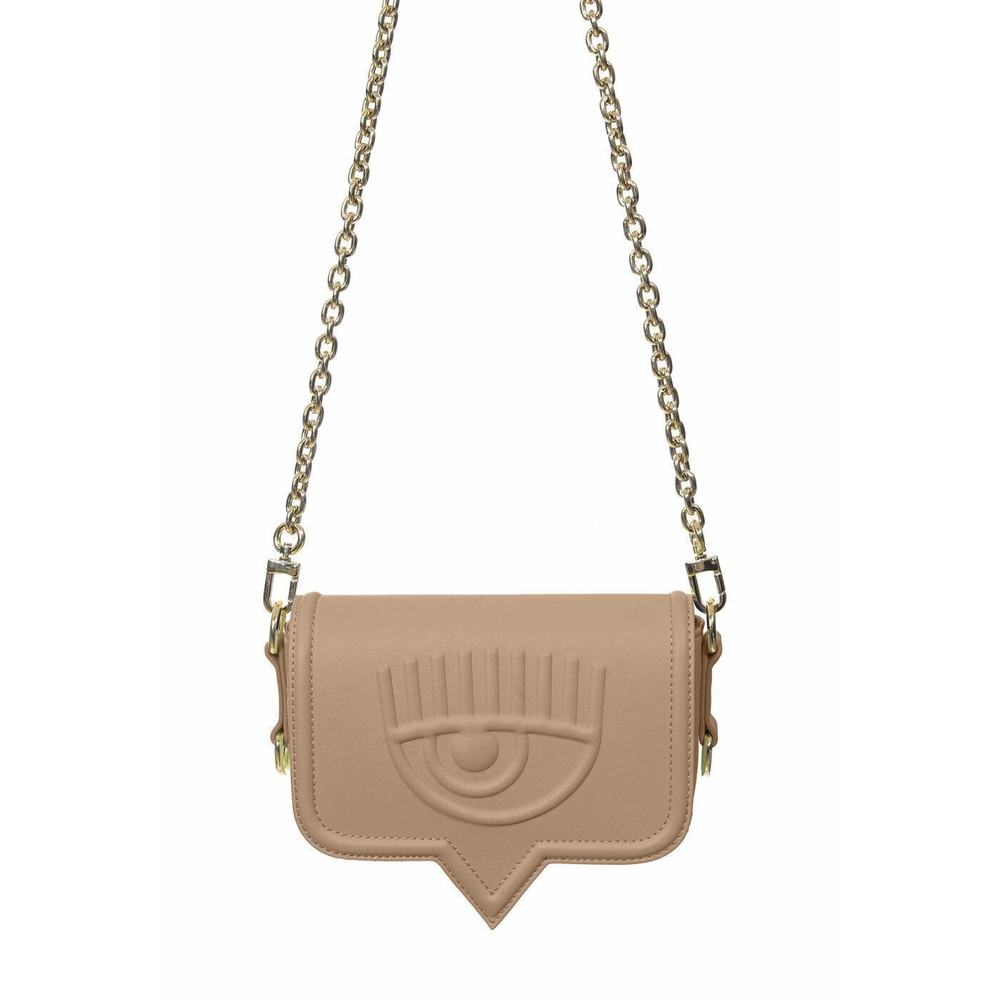 Chiara Ferragni Eye Leather Shoulder Bag Cream